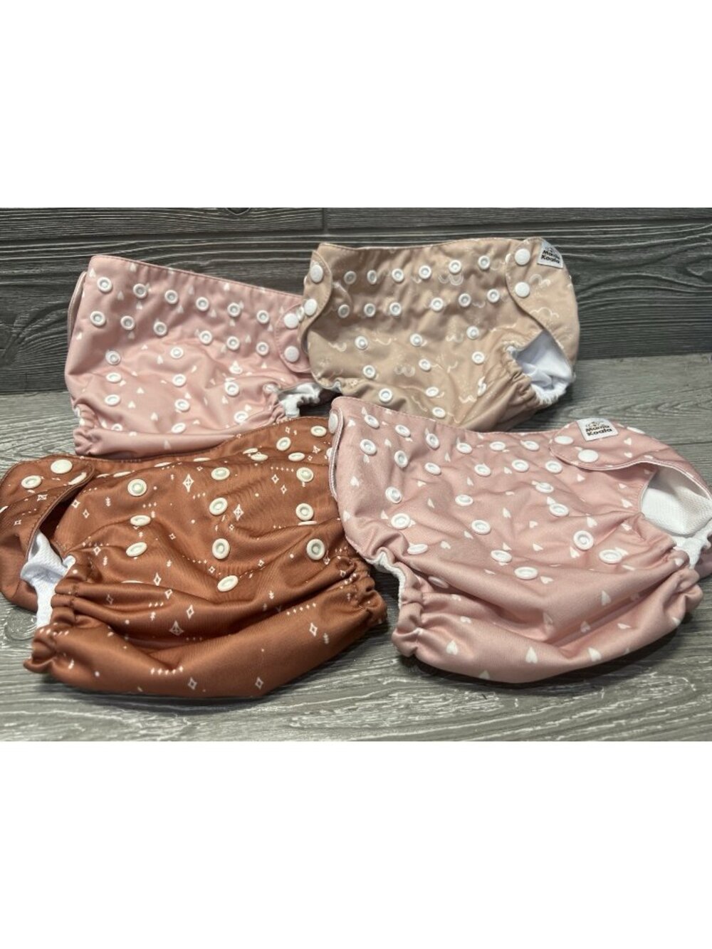Mama Koala Set of 4 Stay-Dry Reusable Cloth Pocket Diapers with Liners
